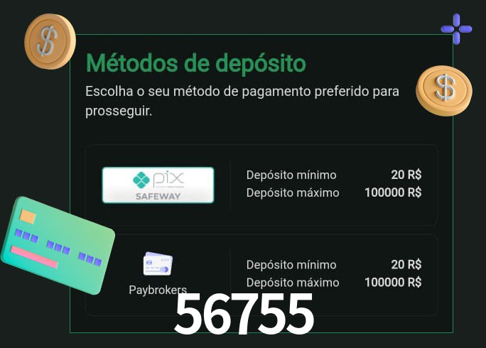O cassino 56755 oferece uma grande variedade de métodos de pagamento